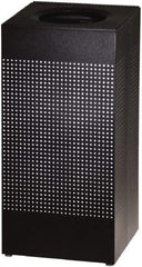 Rubbermaid - 16 Gal Black Square Decorative Waste Receptacle With Top - Steel, 30" High x 374.65mm Long x 374.65mm Wide - Caliber Tooling