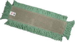 Rubbermaid - 24" Long x 5" Wide Cotton/Synthetic Dust Mop Head - Envelope Connection, Green, Cut-End Head - Caliber Tooling