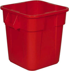 Rubbermaid - 28 Gal Red Square Trash Can - Polyethylene, 572mm High x 546.1mm Long x 546.1mm Wide - Caliber Tooling