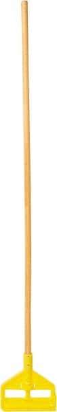 Rubbermaid - 54" Standard Hardwood Clamp Jaw Mop Handle - 1" Mop Head Band, Plastic Connector, Use with Wet Mops - Caliber Tooling