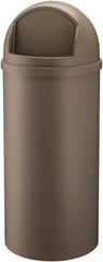 Rubbermaid - 15 Gal Brown Round Decorative Waste Receptacle With Top - 927mm High - Caliber Tooling