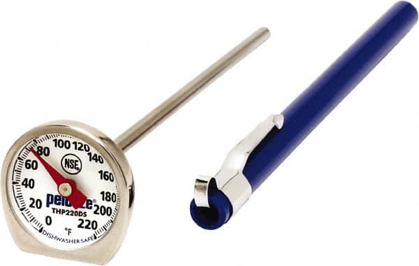 Rubbermaid - 0 to 220°F, Dial Pocket Thermometer - Stainless Steel - Caliber Tooling