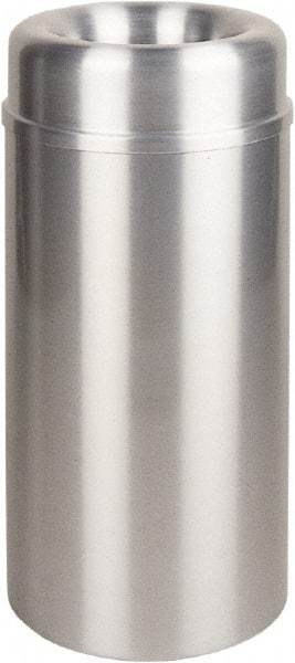 Rubbermaid - 15 Gal Aluminum Round Decorative Waste Receptacle With Top - Steel, 30" High - Caliber Tooling