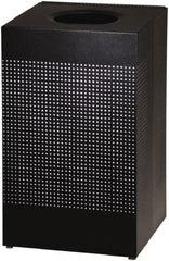 Rubbermaid - 20 Gal Black Square Decorative Waste Receptacle With Top - Steel, 30" High x 476.25mm Long x 476.25mm Wide - Caliber Tooling