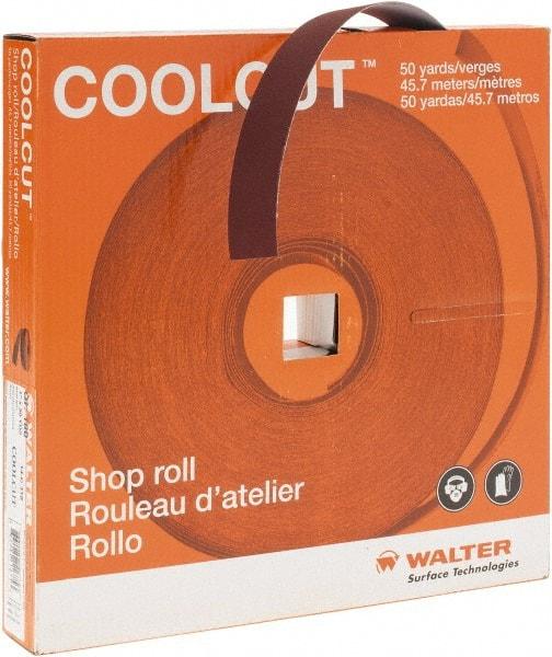 WALTER Surface Technologies - 1" x 50 Yd 180 Grit Aluminum Oxide Cloth Roll - J Weighted Backing - Caliber Tooling