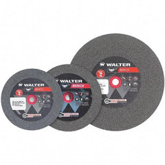 WALTER Surface Technologies - 80 Grit Aluminum Oxide Bench & Pedestal Grinding Wheel - 7" Diam x 1" Hole x 1" Thick, 3600 Max RPM, Fine Grade, Vitrified Bond - Caliber Tooling