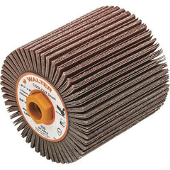 WALTER Surface Technologies - 4-1/4" Diam 120 Grit Aluminum Oxide Unmounted Flap Wheel - 5/8-11 Threaded Hole, 4" Wide, Coated, Grade Fine, 3,800 Max RPM - Caliber Tooling