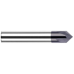 Harvey Tool - 1/8" Diam 130° 2-Flute Single End Solid Carbide Chamfer Mill - Exact Industrial Supply