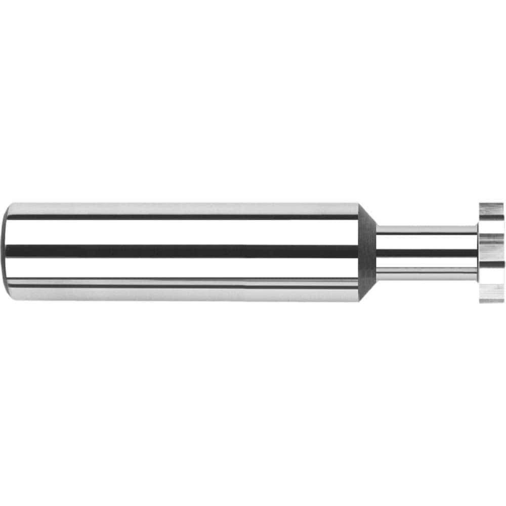 Woodruff Keyseat Cutter: 0.3125″ Cut Dia, 0.056″ Cut Width, 5/16″ Shank Dia, Straight Tooth 2-1/2″ OAL, 6 Teeth, Solid Carbide