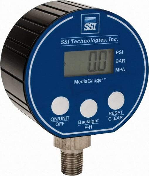 SSI Technologies - 3" Dial, 1/4 Thread, 0-500 Scale Range, Pressure Gauge - Lower Connection Mount, Accurate to 0.0025% of Scale - Caliber Tooling