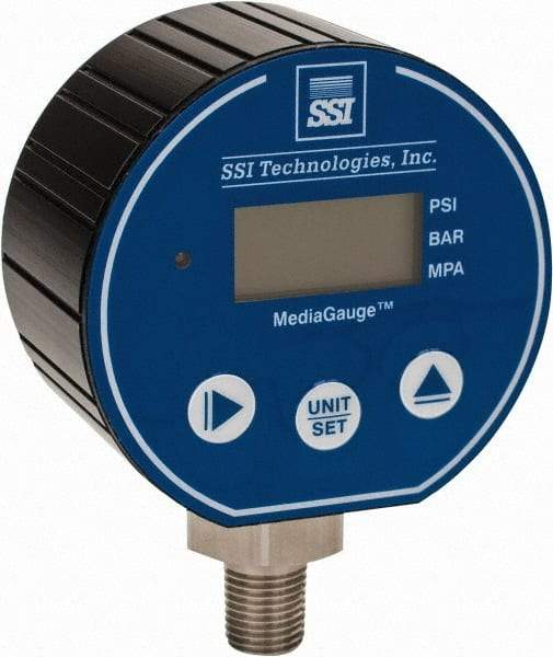 SSI Technologies - 3" Dial, 1/4 Thread, 0-3,000 Scale Range, Pressure Gauge - Lower Connection Mount, Accurate to 0.0025% of Scale - Caliber Tooling