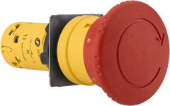 Schneider Electric - 22mm Mount Hole, Extended Mushroom Head, Pushbutton Switch Only - Round, Red Pushbutton, Nonilluminated, Momentary (MO), Off, Shock and Vibration Resistant - Caliber Tooling