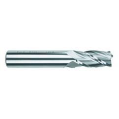 1 Dia. x 4 Overall Length 4-Flute .090 C/R Solid Carbide SE End Mill-Round Shank-Center Cut-TiAlN - Caliber Tooling