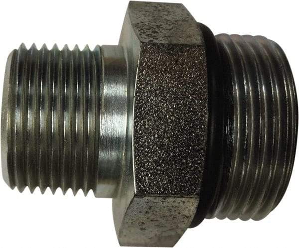 Parker - 1-5/16 - 12 x 1 Male Thread, Stainless Steel Industrial Pipe Hex Nipple - Male SAE-ORB x Male NPTF, 5,400 psi - Caliber Tooling