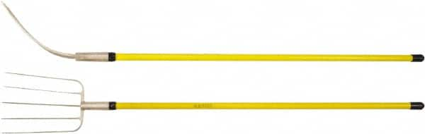 Ampco - Manure Fork with 54" Straight Fiberglass Handle - 9" Blade Width, 5 Tines, 13" Tine Length - Caliber Tooling