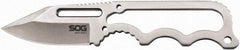 SOG Specialty Knives - 2-19/64" Long Blade, 5Cr15MoV Stainless Steel, Fine Edge, Fixed Blade Knife - 5.9" OAL, Stainless Steel Handle, Includes Hard Molded Nylon Sheath - Caliber Tooling