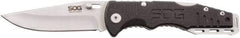 SOG Specialty Knives - 3-7/64" Blade, 7.1" OAL, Straight Clip Point Folding Knife - 4" Closed Length, G-10, 1 Blade, 1 Edge - Caliber Tooling