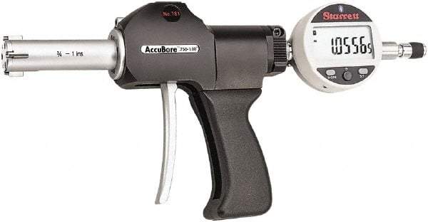 Starrett - Electronic Bore Gages Type: Pistol Grip Electronic Bore Gage Minimum Measurement (Decimal Inch): 0.7500 - Caliber Tooling