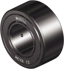 McGill - 25mm Bore, 52mm Roller Diam x 24mm Width, Steel Crowned Sealed Yoke Roller - 6,394 Lb Dynamic Load Capacity, 25mm Overall Width - Caliber Tooling