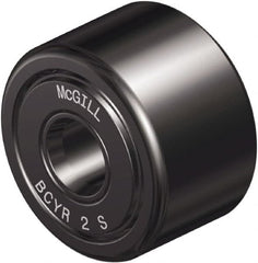 McGill - 5/16" Bore, 1" Roller Diam x 5/8" Roller Width, Steel Sealed Self-Lubricating Yoke Cam Follower with Nonmetallic Bushing - 0.69" Overall Width - Caliber Tooling