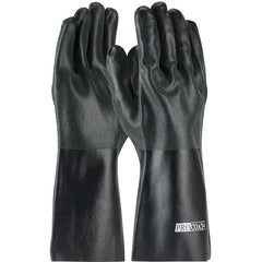 ‎58-8140DD Coated Supported Gloves - ProCoat - Supported PVC - Interlock Lined - Black - Sandy Finish - 14 Inch - Exact Industrial Supply