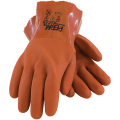 ‎58-8650/S Coated Supported Gloves - PermFlex - Cold Resistant Supported PVC - Brown - Rough Coated - 10 Inch