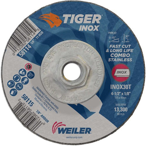 ‎4-1/2X1/8 TIGER INOX TYPE 27 - Caliber Tooling