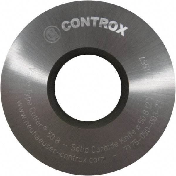 Controx - 2" Diam x 0.1299" Blade Thickness x 3/4" Arbor Hole Diam, 0 Tooth Slitting and Slotting Saw - Arbor Connection, Right Hand, Uncoated, Solid Carbide, Concave Ground - Caliber Tooling