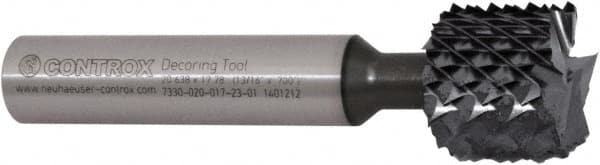 Controx - 1/2" Diam, 0.2" LOC, Square End, Solid Carbide Diamond Pattern Router Bit - Right Hand Cut, 2-45/64" OAL - Caliber Tooling