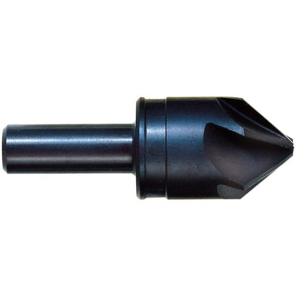 M.A. Ford - 3/4" Head Diam, 1/2" Shank Diam, 6 Flute 120° High Speed Steel Countersink - Caliber Tooling