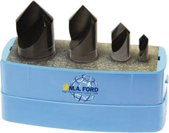 M.A. Ford - 4 Piece, 1/4 to 1" Head Diam, 82° Included Angle, Single End Countersink Set - Caliber Tooling