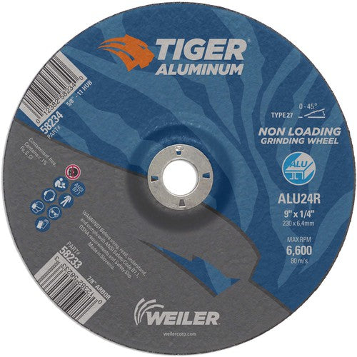 9X1/4 TIGER ALUM T27 GRIND WHL - Caliber Tooling