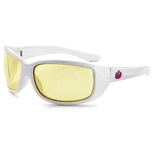 ERDA Yellow Lens White Safety Glasses - Caliber Tooling