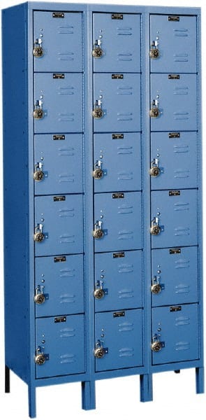 Hallowell - 18 Door, 6 Tier, Ready-Built Wardrobe & Box Lockers - Caliber Tooling