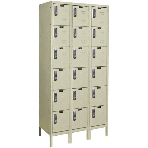 Hallowell - 18 Door, 6 Tier, Electronic Access Lockers - Caliber Tooling