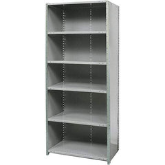 Hallowell - 6 Shelf, 800 Lb. Capacity, Free Standing Closed Shelving - 36 Inch Wide x 12 Inch Deep x 87 Inch High, Gray - Caliber Tooling