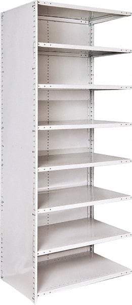 Hallowell - 8 Shelf, 500 Lb. Capacity, Closed Shelving Add-On Unit - 36 Inch Wide x 24 Inch Deep x 87 Inch High, Platinum - Caliber Tooling