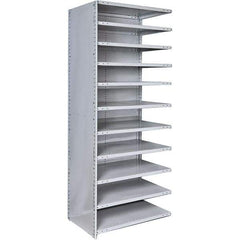 Hallowell - 11 Shelf, 500 Lb. Capacity, Closed Shelving Add-On Unit - 36 Inch Wide x 18 Inch Deep x 87 Inch High, Platinum - Caliber Tooling