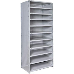 Hallowell - 11 Shelf, 375 Lb. Capacity, Closed Shelving Starter Unit - 48 Inch Wide x 18 Inch Deep x 87 Inch High, Platinum - Caliber Tooling