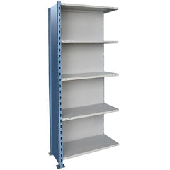 Hallowell - 5 Shelf, 1,250 Lb. Capacity, Closed Shelving Add-On Unit - 36 Inch Wide x 24 Inch Deep x 123 Inch High, Blue and Platinum - Caliber Tooling