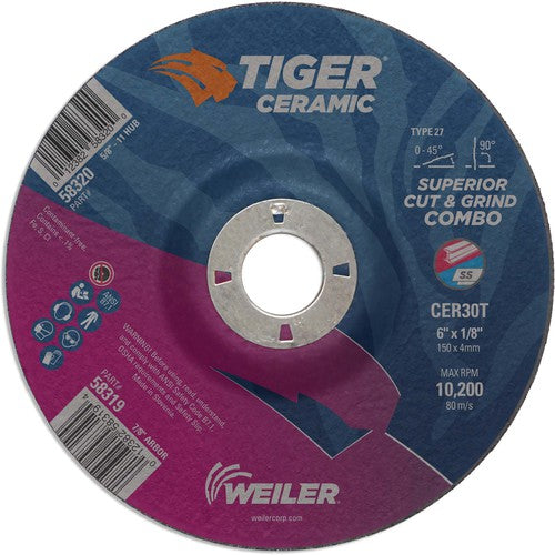 6X1/8 TIGER CERAMIC T27 COMBO WHL - Caliber Tooling