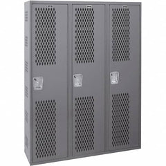 Hallowell - 3 Door, 1 Tier, Heavy-Duty Ventilated Wardrobe & Box Lockers - Caliber Tooling