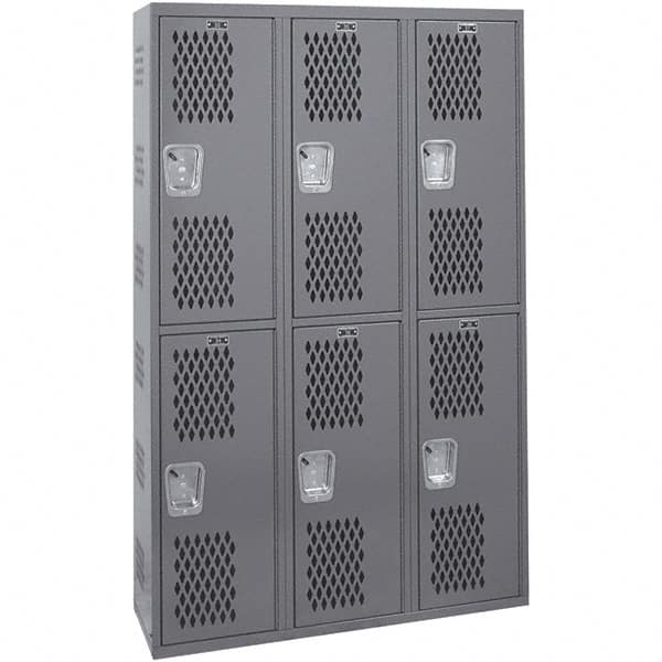 Hallowell - 6 Door, 2 Tier, Heavy-Duty Ventilated Wardrobe & Box Lockers - Caliber Tooling