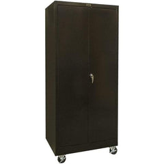 Hallowell - 4 Shelf Mobile Storage Cabinet - Steel, 48" Wide x 24" Deep x 78" High, Black - Caliber Tooling