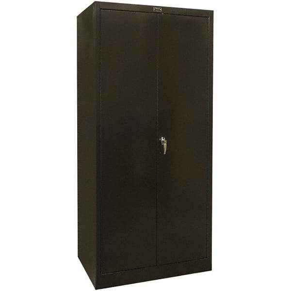 Hallowell - 4 Shelf Locking Storage Cabinet - Steel, 36" Wide x 18" Deep x 78" High, Black - Caliber Tooling