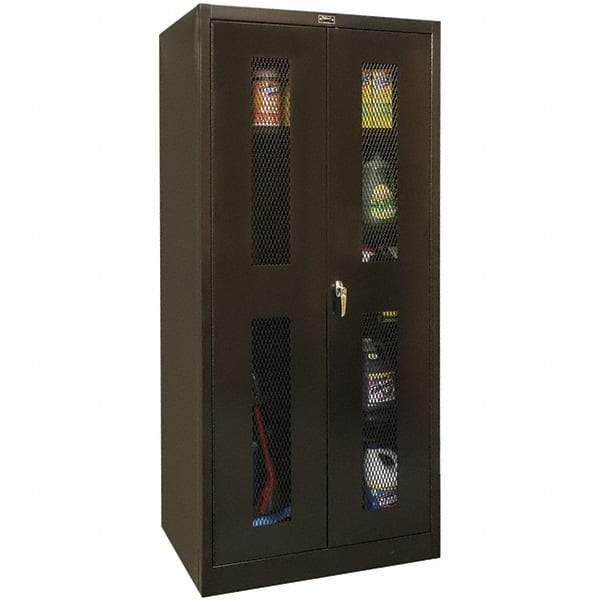 Hallowell - 4 Shelf Combination Storage Cabinet - Steel, 48" Wide x 18" Deep x 78" High, Black - Caliber Tooling