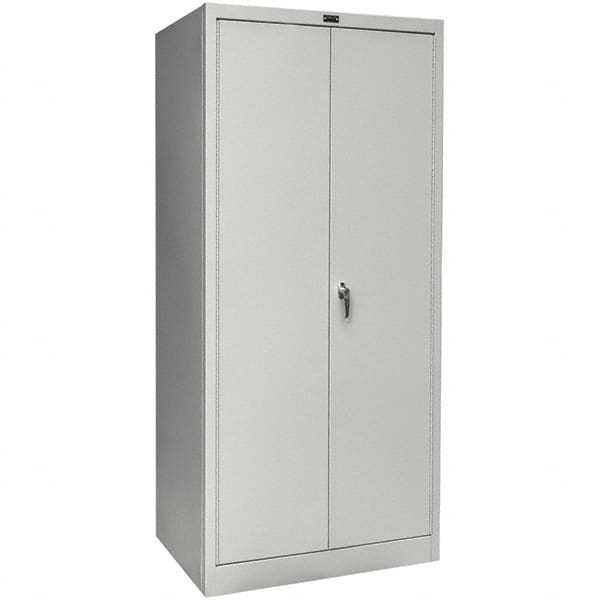 Hallowell - 1 Shelf Wardrobe Storage Cabinet - Steel, 48" Wide x 24" Deep x 78" High, Platinum - Caliber Tooling