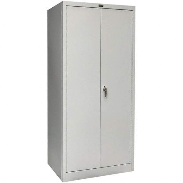 Hallowell - 4 Shelf Combination Storage Cabinet - Steel, 36" Wide x 18" Deep x 78" High, Platinum - Caliber Tooling