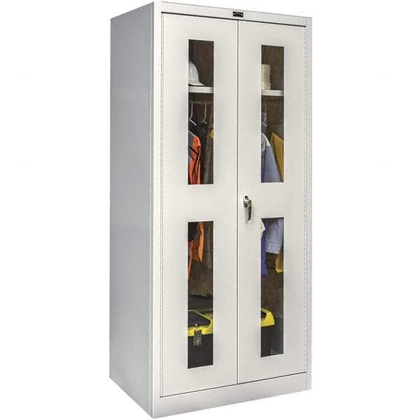 Hallowell - 1 Shelf Wardrobe Storage Cabinet - Steel, 36" Wide x 24" Deep x 78" High, Platinum - Caliber Tooling