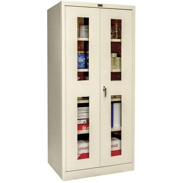 Hallowell - 4 Shelf Visible Storage Cabinet - Steel, 36" Wide x 24" Deep x 72" High, Tan - Caliber Tooling